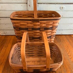 Vintage 80's/90's Longaberger Bread & Milk Basket Set